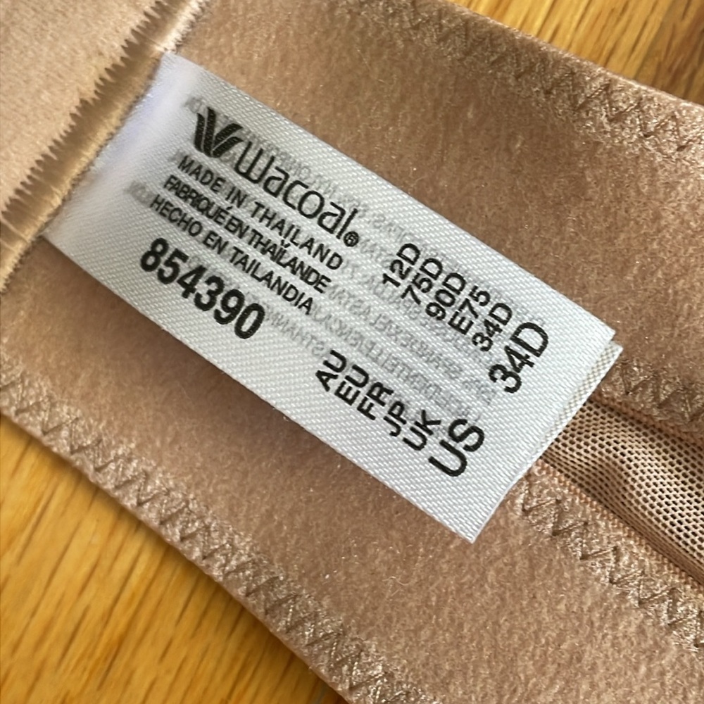 Wacoal Self-Assured Push Up Underwire Strapless Bra. Size 34D. Roebuck. NWT! - Picture 10 of 16